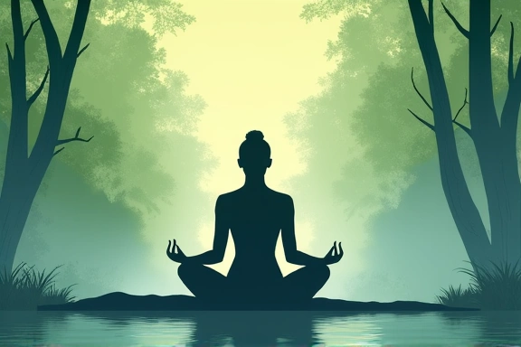 Imagen de una persona meditando en un entorno natural